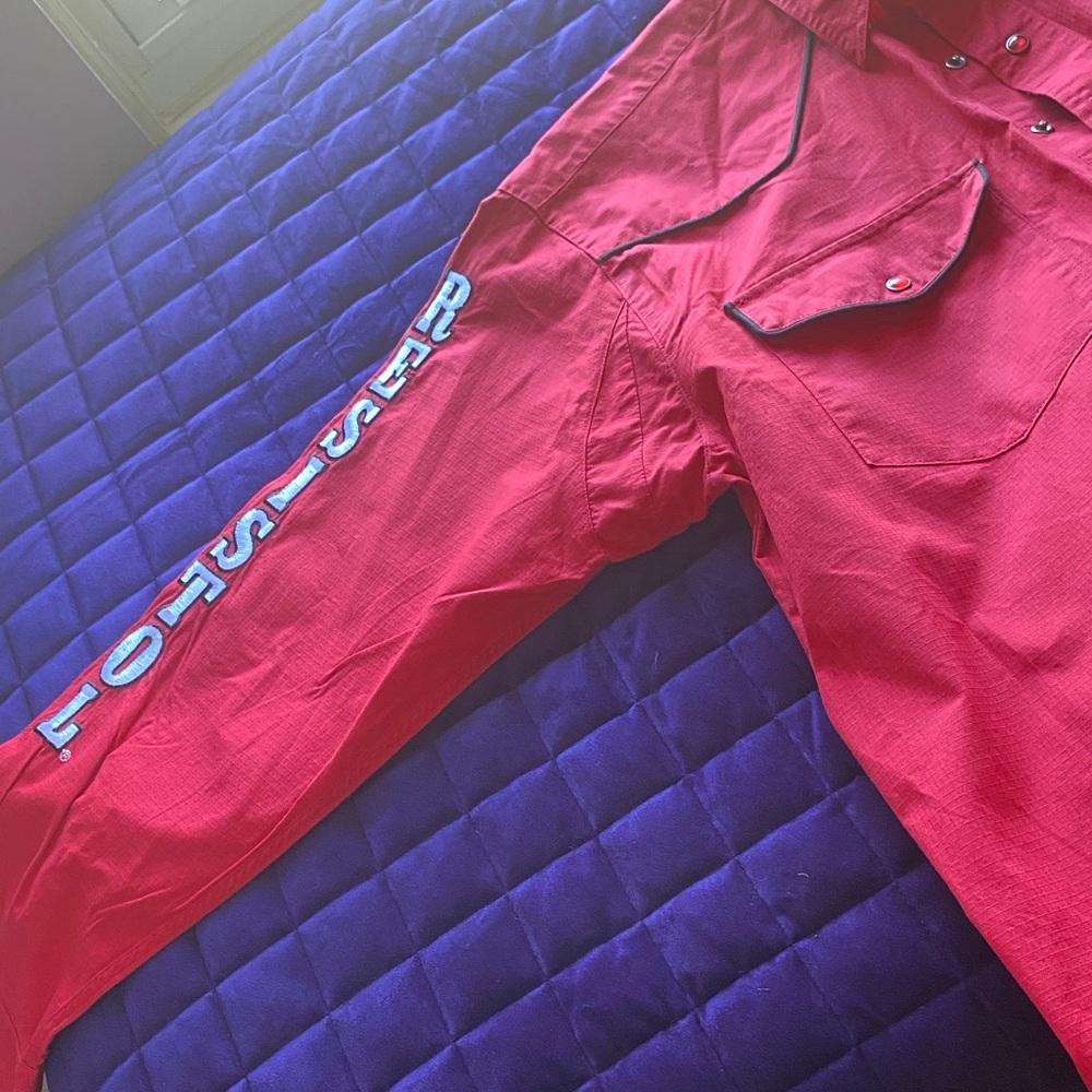 Red Western Men's Shirt